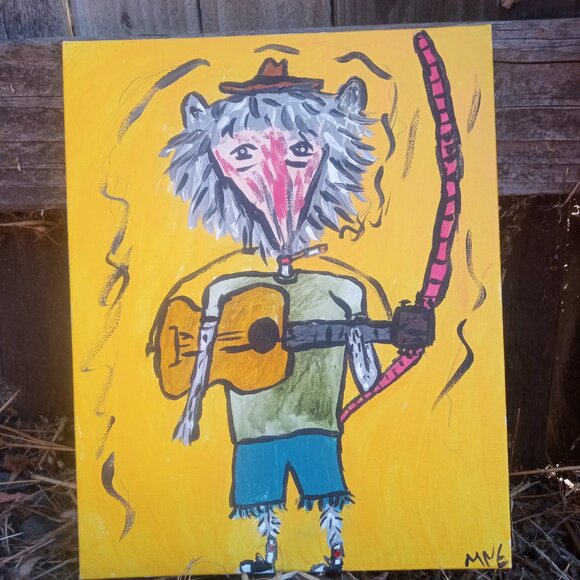 Possum Playing Guitar painting - Picture 7 of 12